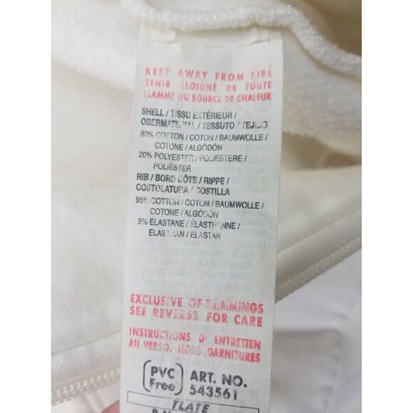 Puma White Hoodie Purple Stitching applique logo Asymmetrical W xl full zip - Picture 6 of 11